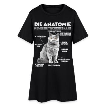 Britisch Kurzhaar Geschenk Katzenbesitzer Geschenk - Frauen T-Shirt-Kleid - Schwarz - Vorne