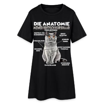 British Shorthair Gift for Cat Lover - Women’s T-Shirt Dress - black - Front