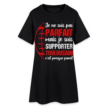 Supporter toulousain cadeau rugby Toulouse - Robe T-shirt Femme - noir - Devant