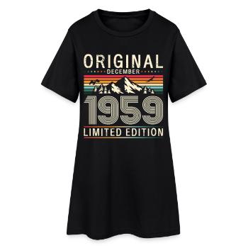66. Geburtstag Original Dezember Jahrgang 1959 - Frauen T-Shirt-Kleid - Schwarz - Vorne