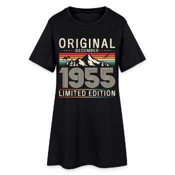 70. Geburtstag Original Dezember Jahrgang 1955 - Frauen T-Shirt-Kleid - Schwarz - Vorne