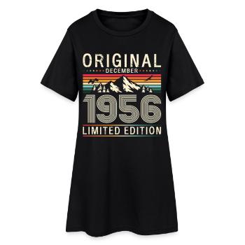 70th Birthday Original December Vintage 1956 - Women’s T-Shirt Dress - black - Front