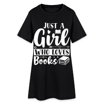 Just a girl who loves books - Women’s T-Shirt Dress - black - Front