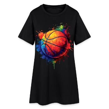 Basketball Splash Art - Design Ballon de Basket - Robe T-shirt Femme - noir - Devant