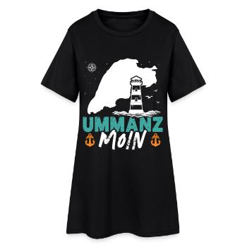 Ostsee Urlaub UMMANZ MOIN Lustiges - Frauen T-Shirt-Kleid - Schwarz - Vorne