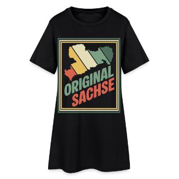 Original Sachsen Retro Emblem - Frauen T-Shirt-Kleid - Schwarz - Vorne