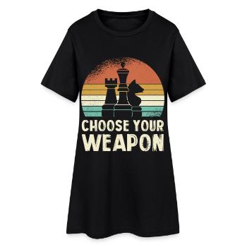 Tirage rétro d’arme d’échecs - Robe T-shirt Femme - noir - Devant