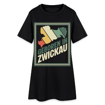 Né à Zwickau - Robe T-shirt Femme - noir - Devant