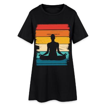 Méditation du Lotus arc-en-ciel - Robe T-shirt Femme - noir - Devant
