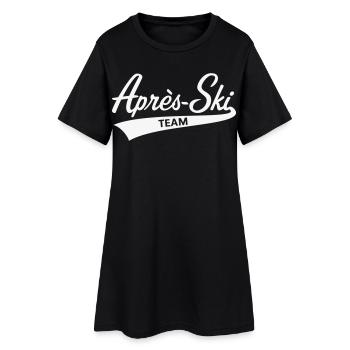 Après-Ski – Team (Schriftzug / Apres Ski / White) - Frauen T-Shirt-Kleid - Schwarz - Vorne