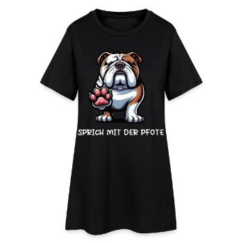 Sprich mit der Pfote Englische Bulldogge Bully  - Frauen T-Shirt-Kleid - Schwarz - Vorne