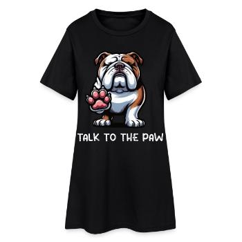 Parlez au propriétaire de bully Bulldog anglais Paw - Robe T-shirt Femme - noir - Devant