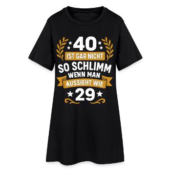 40 comme 29 en disant, chemise dorée, anniversaire - Robe T-shirt Femme - noir - Devant