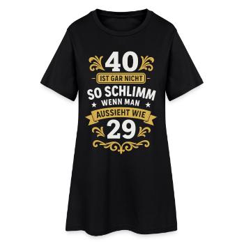 40 comme 29 disant, or élégant, anniversaire - Robe T-shirt Femme - noir - Devant