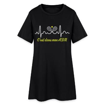 Tennis c'est dans mon adn - Robe T-shirt Femme - noir - Devant