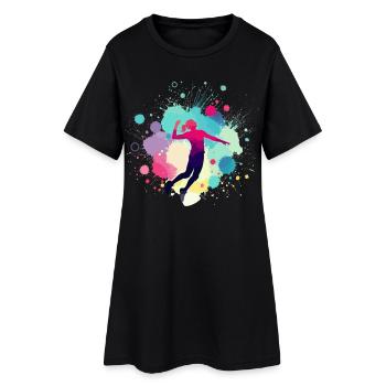 Joueur de volley, volley-ball, joueur de volley-ball - Robe T-shirt Femme - noir - Devant