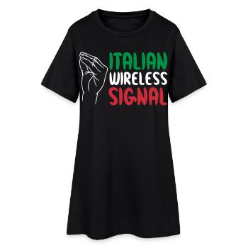 Signal sans fil italien Wi-Fi italien - Robe T-shirt Femme - noir - Devant
