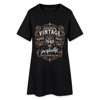 80e anniversaire 1946 - Robe T-shirt Femme - noir - Devant