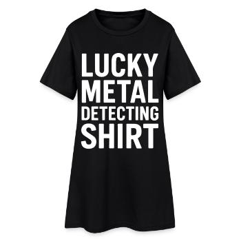 Chanceux Metal Detecting Shirt Chasseur de Trésors - Robe T-shirt Femme - noir - Devant