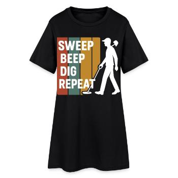 Balayage Bip Creuser Répéter Détection de métaux Fun - Robe T-shirt Femme - noir - Devant