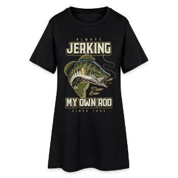 Toujours en train de branler ma canne Pêche amusante Né en 1953 - Robe T-shirt Femme - noir - Devant