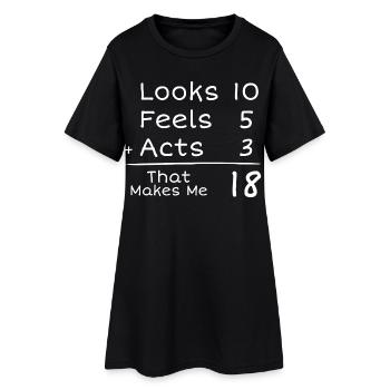 18 ans Anniversaire Humoristique | 18e Anniversair - Robe T-shirt Femme - noir - Devant