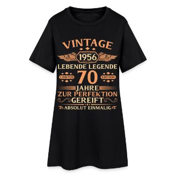 70e anniversaire Année 1956 - Robe T-shirt Femme - noir - Devant