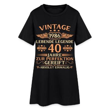 40e anniversaire Année 1986 - Robe T-shirt Femme - noir - Devant
