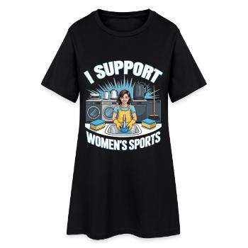 Je soutiens le bootleg inportable du sport féminin - Robe T-shirt Femme - noir - Devant