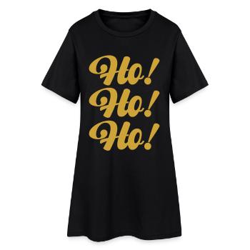 Ho Ho Ho - Cadeau Père Noël Joyeux Noël Drôle Xmas - Robe T-shirt Femme - noir - Devant