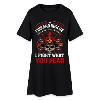 Pompiers - Robe T-shirt Femme - noir - Devant