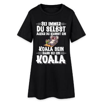 Koala - Robe T-shirt Femme - noir - Devant