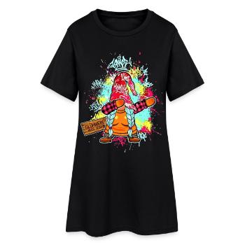 Mulled Wine Queen Gnome Dab Women Christmas Market - Women’s T-Shirt Dress - black - Front