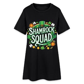 Shamrock Squad: Grünzauber - Frauen T-Shirt-Kleid - Schwarz - Vorne