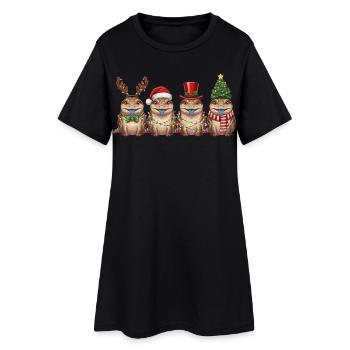 Bluetongue Skink Christmas Fairy Lights - Women’s T-Shirt Dress - black - Front
