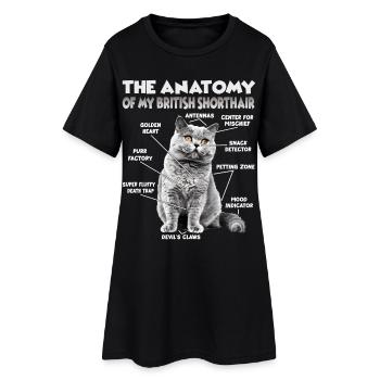 Motifs de chats mignons Femmes Chats Femmes Britanniques - Robe T-shirt Femme - noir - Devant
