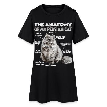Perserkatze T | Perserkatze Katzen Perser Katzen - Frauen T-Shirt-Kleid - Schwarz - Vorne