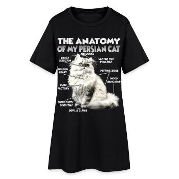 Perserkatzen T | Perserkatze Katzen Perser Katze - Frauen T-Shirt-Kleid - Schwarz - Vorne