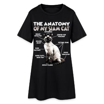 Siamkatzen T | Siamkatze Katzen Siam Katzen - Frauen T-Shirt-Kleid - Schwarz - Vorne