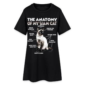 Cadeau des chats siamois pour les amoureux des chats Maman des chats - Robe T-shirt Femme - noir - Devant