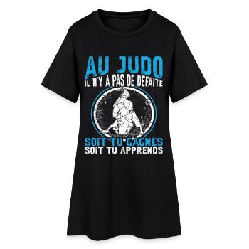 Judoka Art Martial Au Judo Il N'y A Pas De Défaite - Robe T-shirt Femme - noir - Devant
