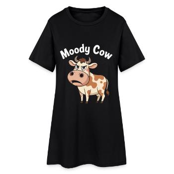 Vache d’Humeur – Agacée, mais gentille - Robe T-shirt Femme - noir - Devant