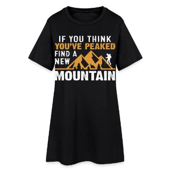 Wandern - Frauen T-Shirt-Kleid - Schwarz - Vorne