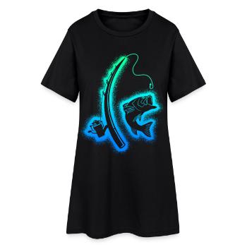 Pêche Pêcheur Enfants Hommes Garçons Pêcheurs - Robe T-shirt Femme - noir - Devant