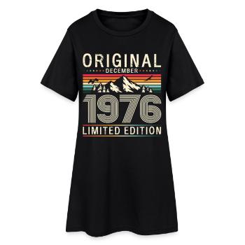 50. Geburtstag Original Dezember Jahrgang 1976 - Frauen T-Shirt-Kleid - Schwarz - Vorne