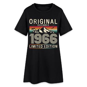 60. Geburtstag Original Dezember Jahrgang 1966 - Frauen T-Shirt-Kleid - Schwarz - Vorne