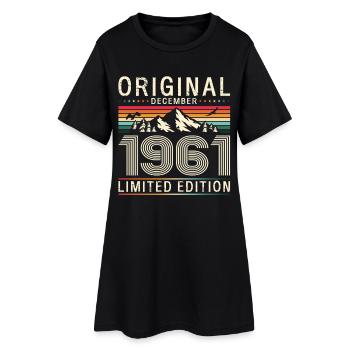 65e anniversaire Original Décembre Né en 1961 - Robe T-shirt Femme - noir - Devant