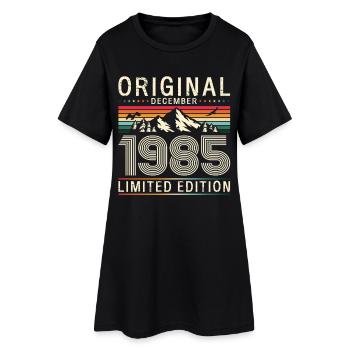 40ème Anniversaire Original Décembre Millésime 1985 - Robe T-shirt Femme - noir - Devant