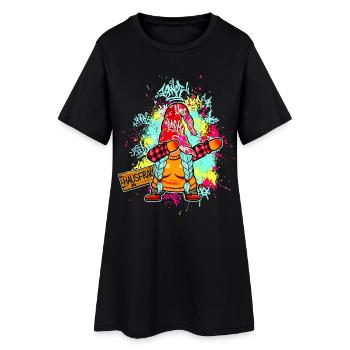 HOUSEWIFE Gnome Dab Graffiti Funny Xmas Mom - Women’s T-Shirt Dress - black - Front