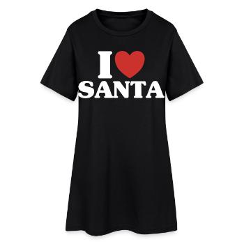 Noël Xmas Santa Père Noël Joyeux Noël Cadeau Noël - Robe T-shirt Femme - noir - Devant